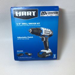 36 Hart HPDD50B 20-Volt Cordless 3/8-inch Drill/Driver Kit, 1.5Ah Lithium-Ion Battery