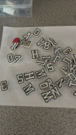 Shoe Charm LOT of 43 Jibbitz for Crocs Alphabet Numbers Heart
