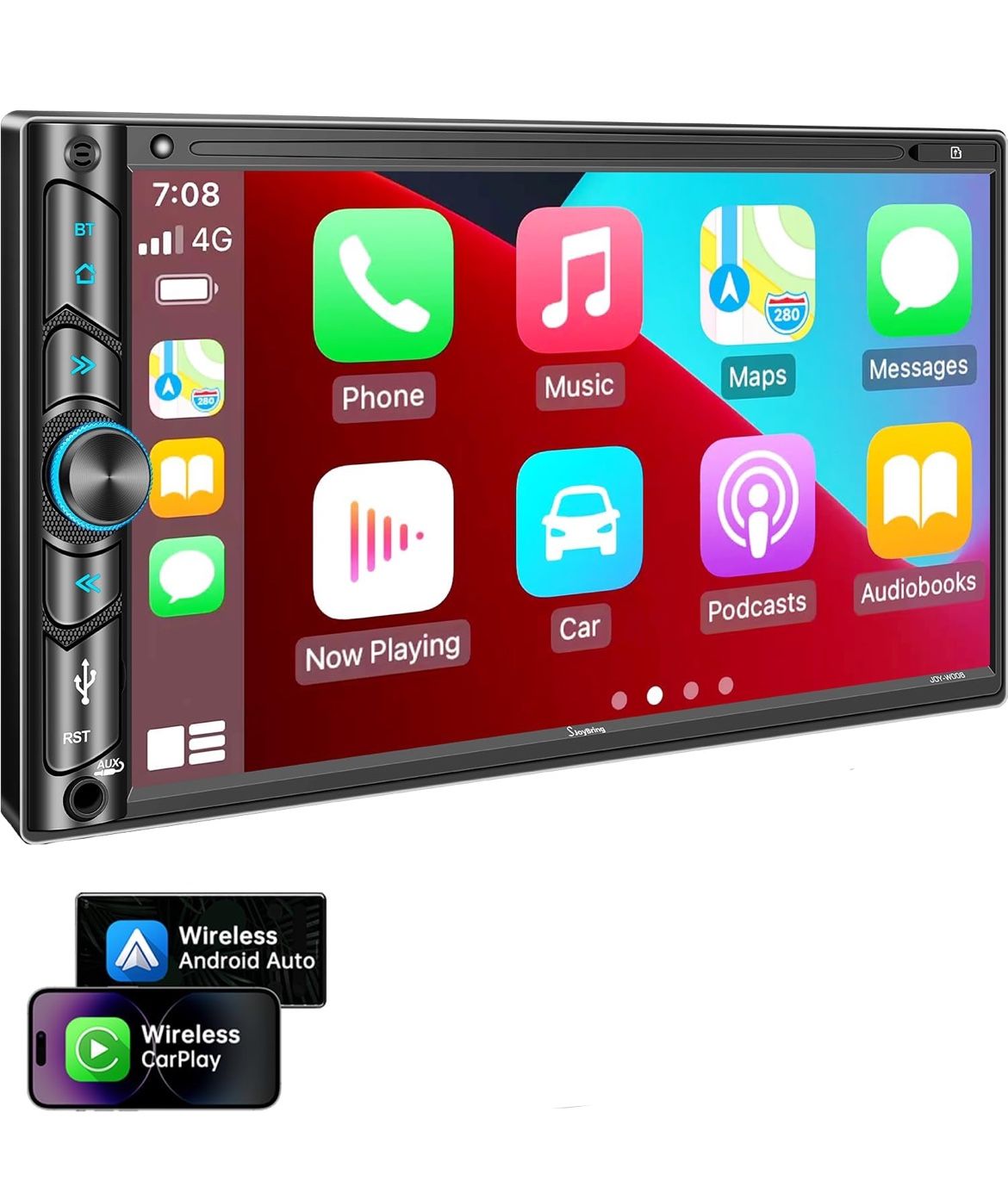 Double Din Car Stereo Compatible with Voice Control Apple Carplay - 7 Inch