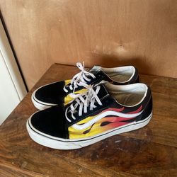 	🔥 Vans Old Skool Flame Design – Used – Size 10 M