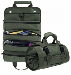 (Army green)Tool Roll Bag, Tool Bag Organizer