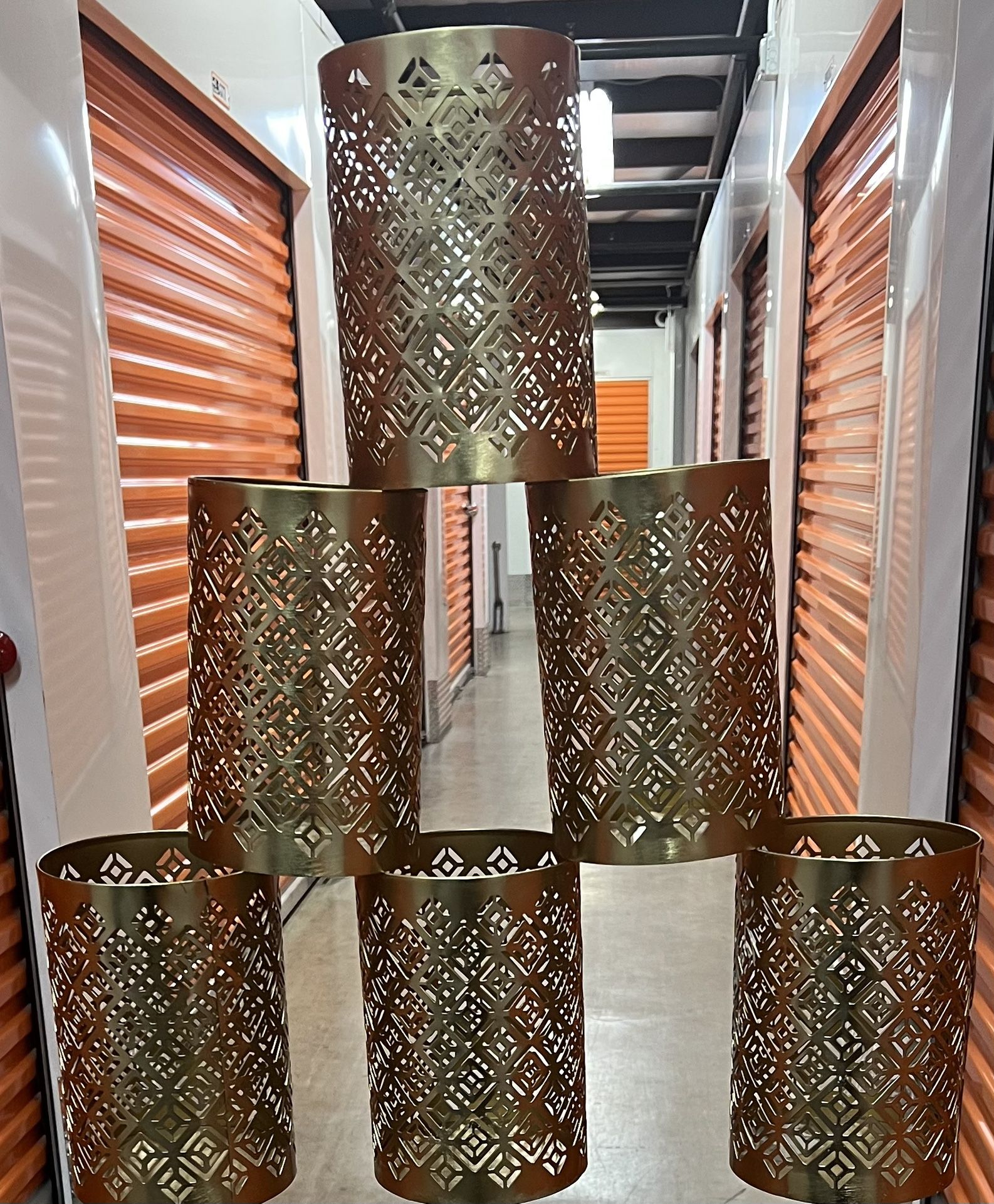 Gold Candle Holders/Cans $10 each