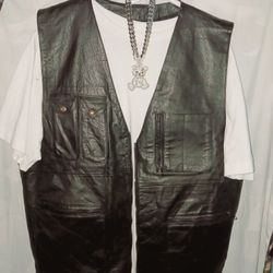 Images New York Leather Vest With Concealed Gun Pocket 