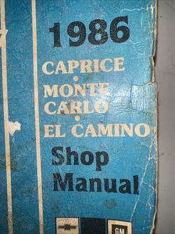 Shop Manual / Chevrolet 1986