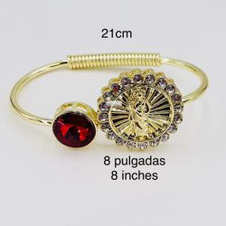 Brazalete San Judas oro laminado 18k/Bracelet, Saint Jude, 18k gold plated