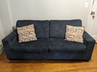 Navy fabric sofa
