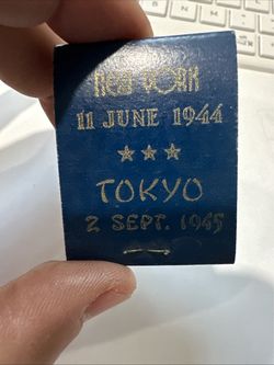 USS Missouri Matchbook New York June 11 1944 Unused Tokyo September 2 1945