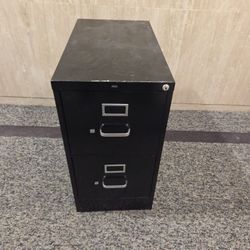 Vertical File Cabinet -  2 Drawer, Black  15x27x29