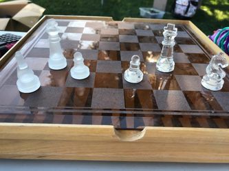 Chess and Checkers glass board
