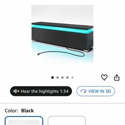 TV Stand with Power Outlet & LED Lights, Modern Entertainment Center for 32/43/50/55/65 Inchs TVs, TV Table, Universal Gaming LED TV Media Stand with 