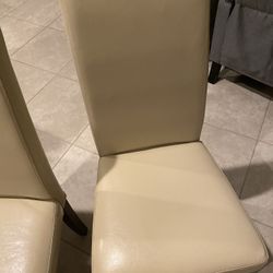 Beige faux Leather Chair