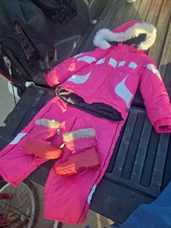 Kids Pink Snow Suit with Winter Boots