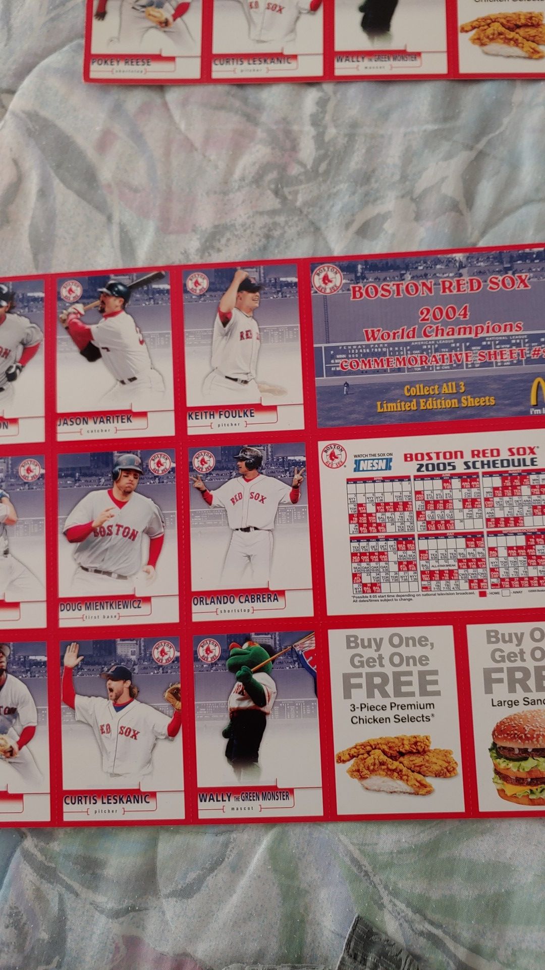 Boston Red Sox 2004 World Championships commercial activity sheet 1 2 3 and 4