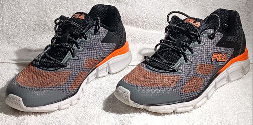 FILA Boys Kids Children Lace Tie Shoes Sneakers Orange Black Size 2