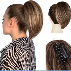 10 Inch Ponytail Extension - Straight Pony Tails Hair Extensions, Claw Clip Ponytail Extension, Synthetic Hair Extensions Ponytail, Clip in Ponytail (