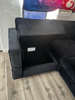 Black couch with storage