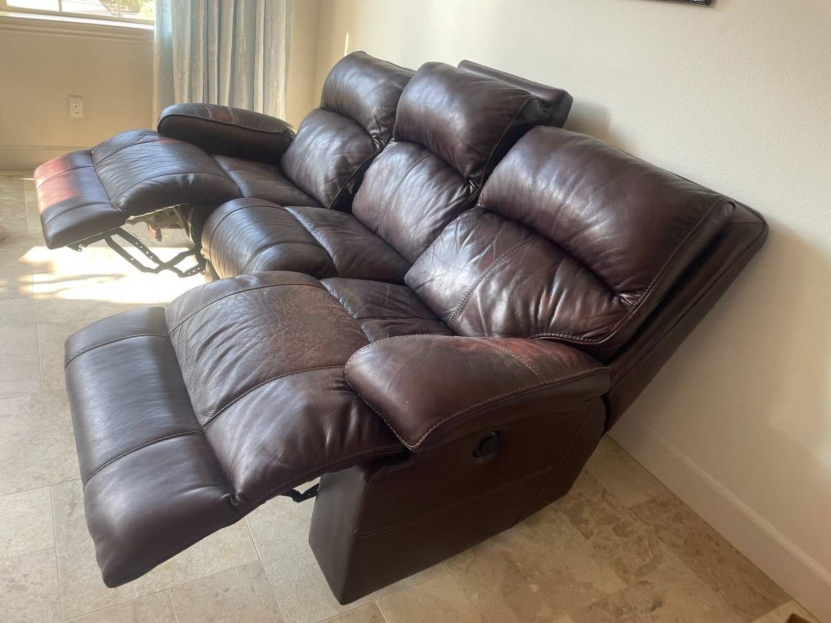 For Quick Sale-Ashley Dual Power Leather Reclining Sofa