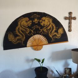 Dragon Fan Wall Decor.
