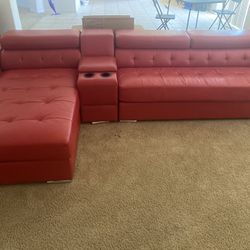 Red Leather Couch