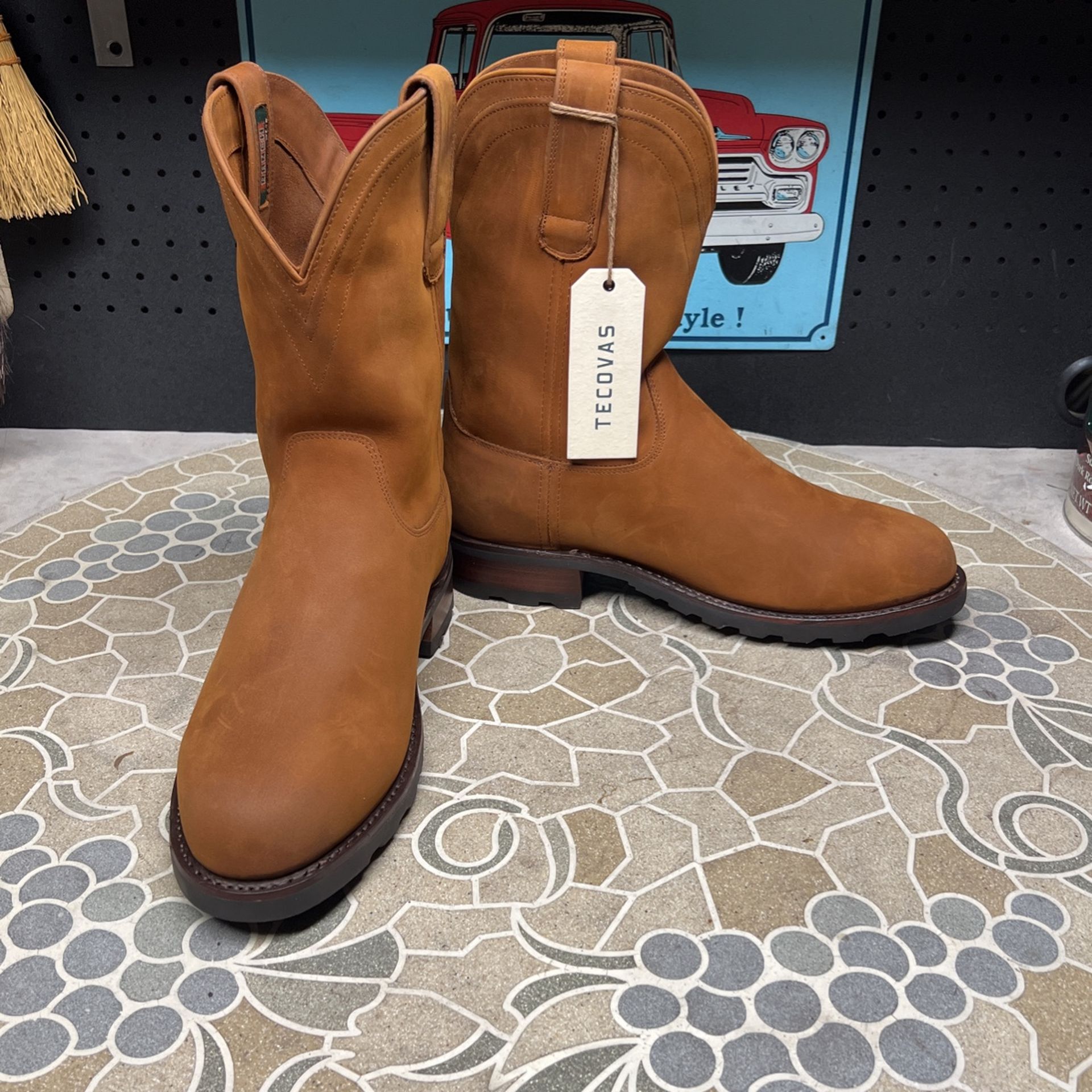 WORK BOOTS TECOVAS RANCH WEAR SIZE 9 MEN’S