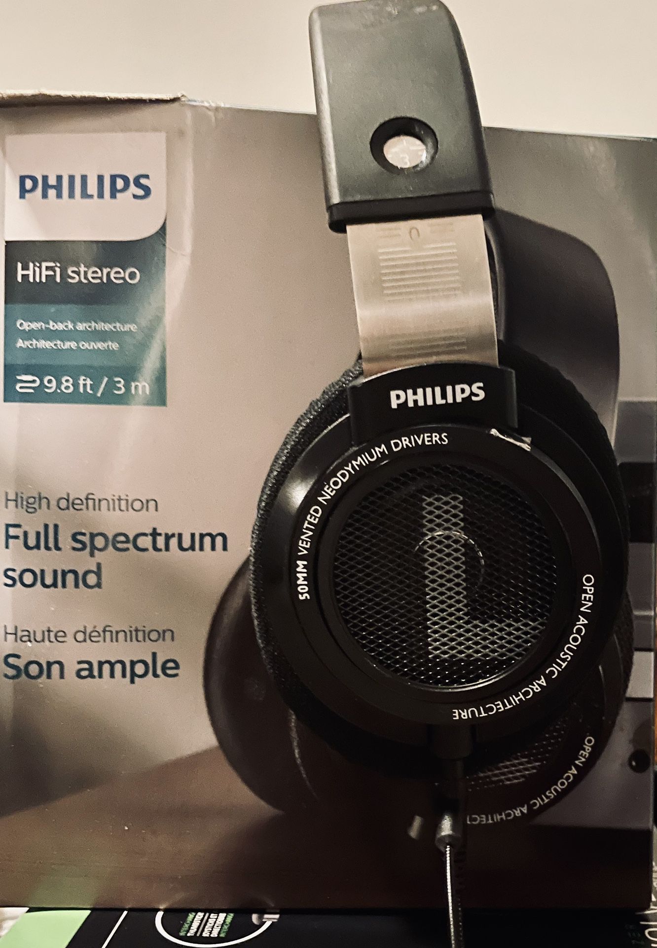 Phillips SHP9500  Open Back Headphones With Vmoda Boom Pro Headset Mic