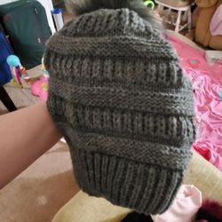 Grey Fleece Lined Hat