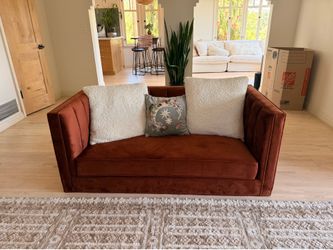 Velvet Loveseat Terracotta Sofa