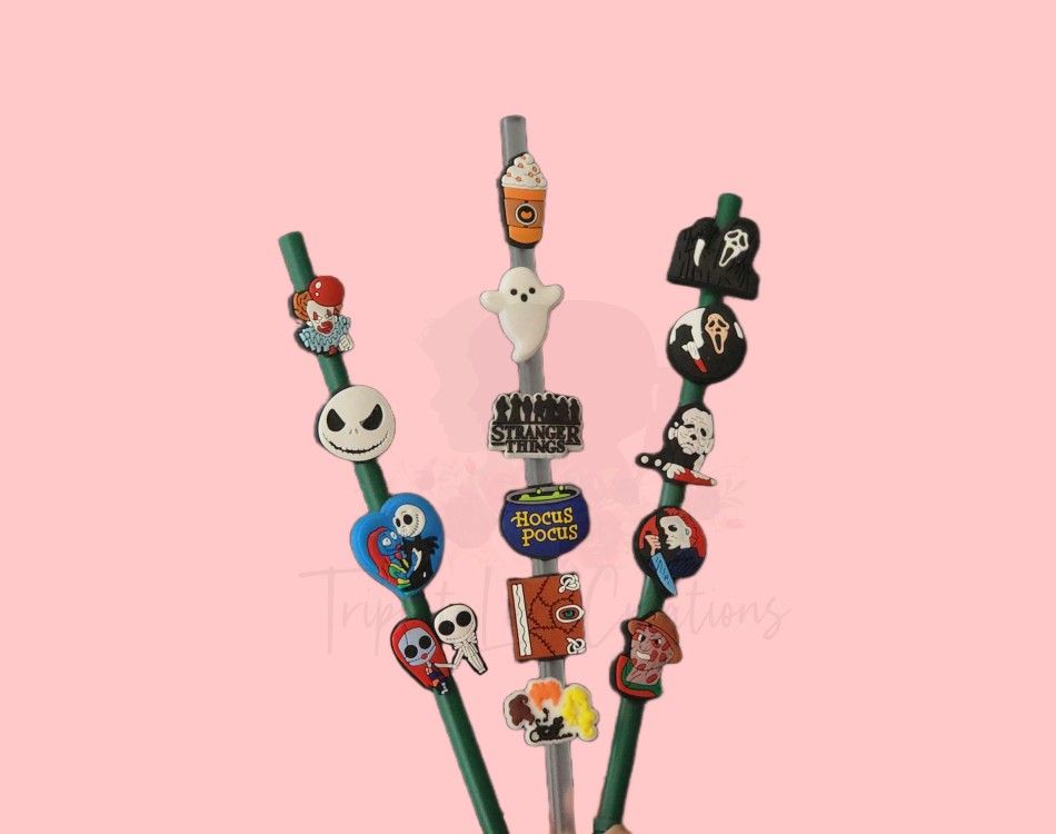 Halloween Decor Straw Toppers