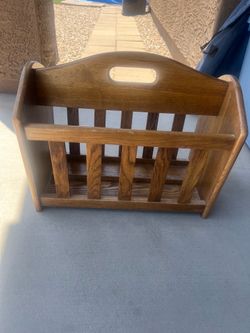 Vintage Wood Magazine Rack