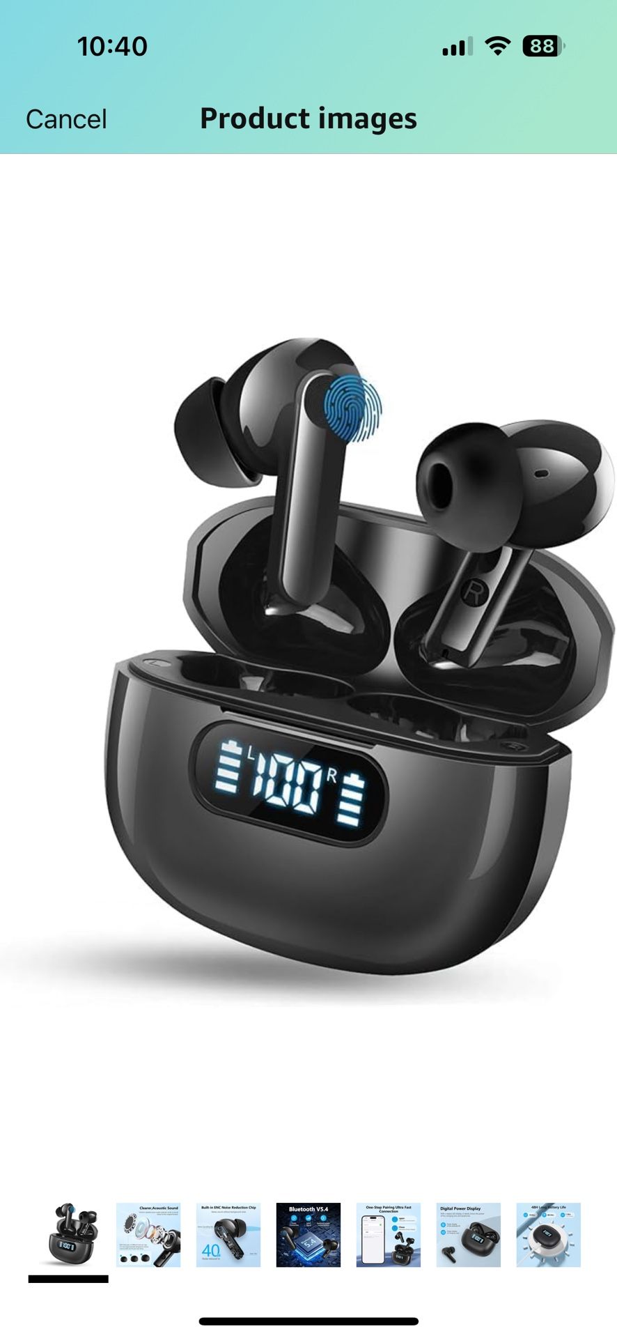 Wireless Earbuds Bluetooth 5.4 Headphones, 2025 Hi-Fi Stereo Bass Ear Buds, 4 ENC Noise Cancelling Mic 48Hrs in-Ear Earphones IPX7 Waterproof Sport Wo