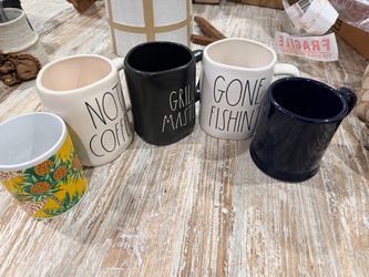 Assorted mugs Rae Dunn not coffee grill master gone fishin