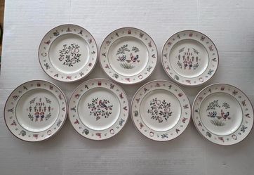 JOHNSON BROTHERS Twelve 12 Days of Christmas  10 1/4" Dinner Plates- Set of 7