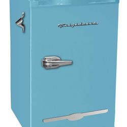 Frigidaire EFR376-BLUE 3.2 Cu Ft Blue Retro Bar Fridge with Side Bottle Opener 