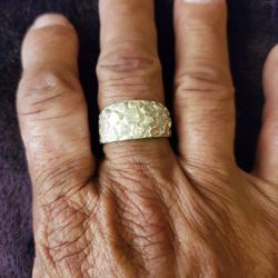 Vintage Sterling Silver Nugget Ring 