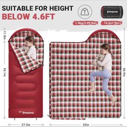 KingCamp 45°F Kids Sleeping Bag,  New