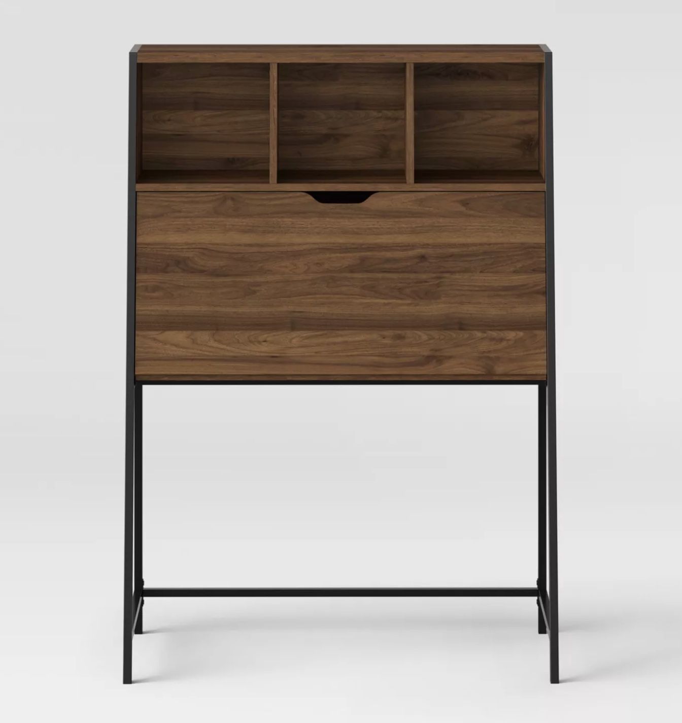 Mid-century modern style Wood Desk with Hutch