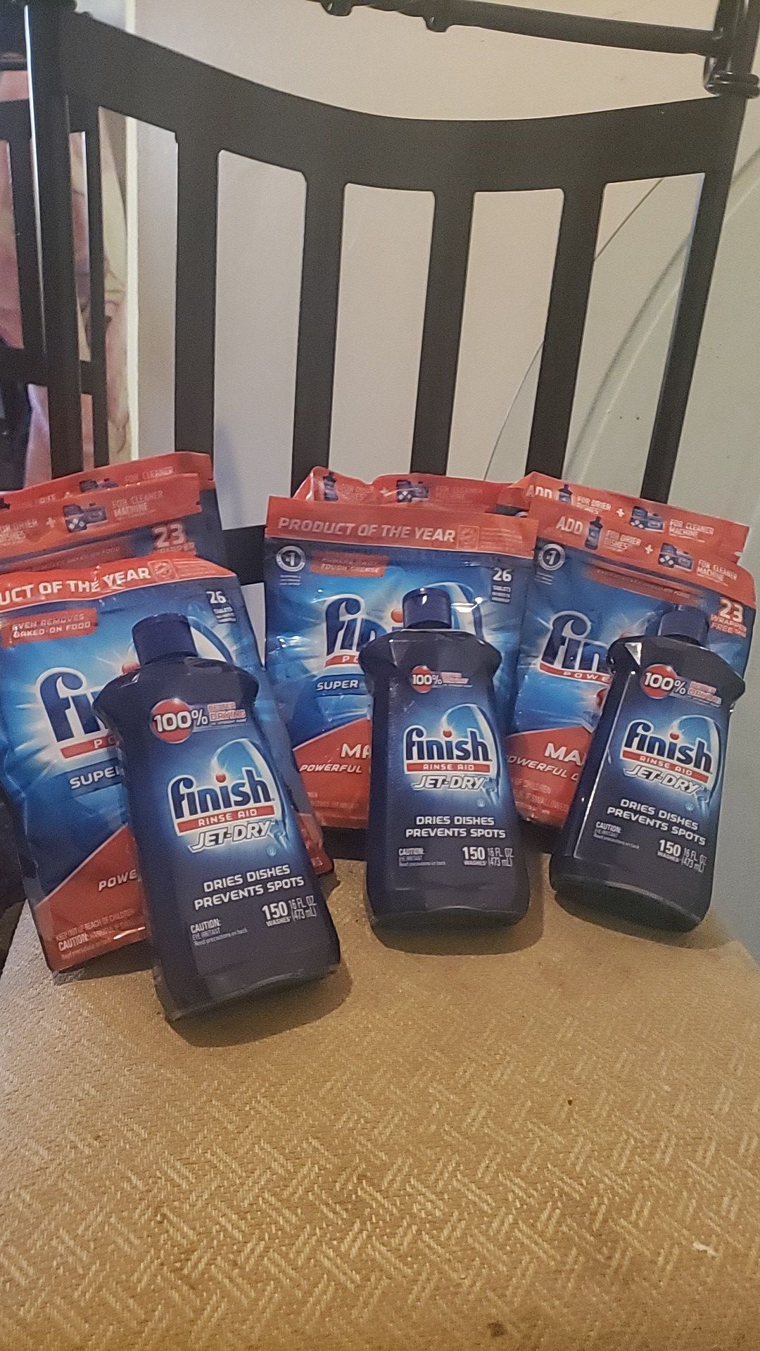 7 finish power balls and 3 liquid Jet dry