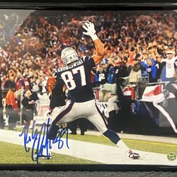 Rob Gronkowski Signed 8x10 Photo Framed Autographed New England Patriots w/ COA NFL