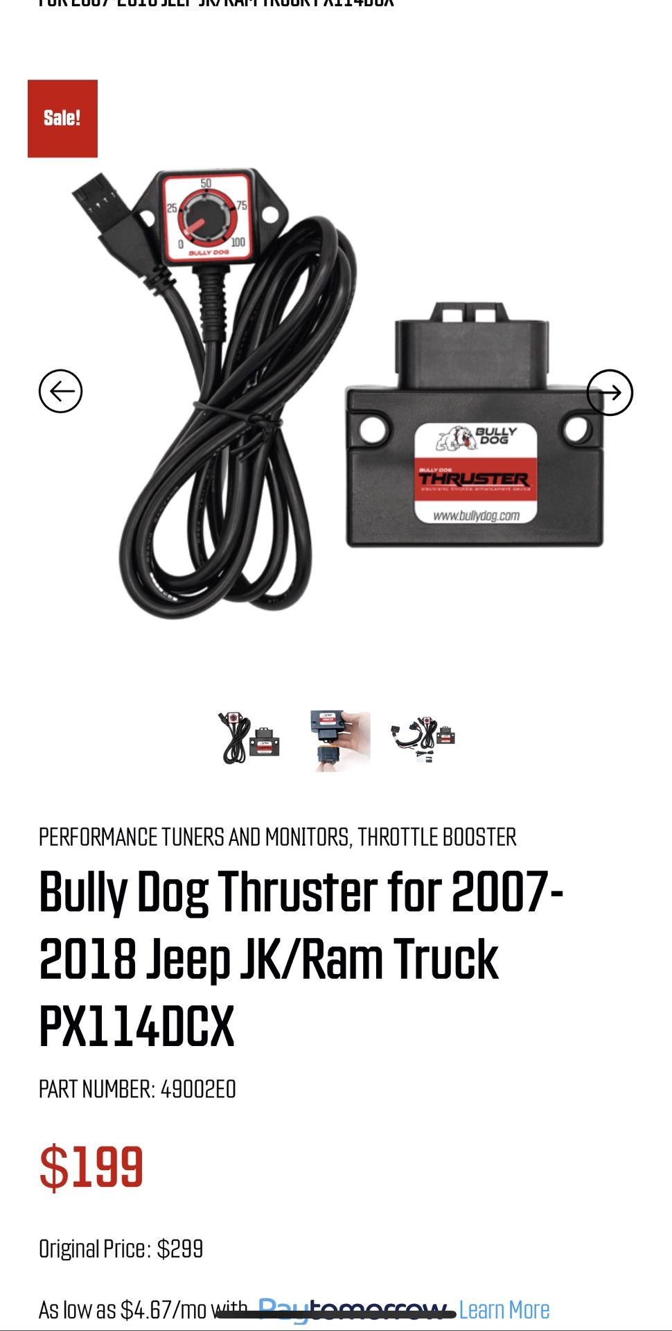 Bully Dog Thruster For Jeep JK 2007-2018/RAM truck