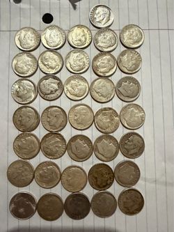 (36) REAL SILVER DIMES NICE