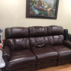 leather couch reclinable