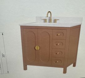 New* In Box Beautiful Coral/blush 27” Bathroom Vanity