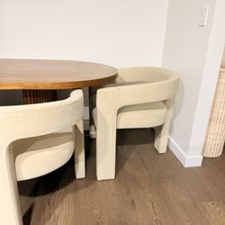 Modern beige Living Room Sofa Could Be Used For Dining Chrome As Well. Excellent Condition Bought It Last Year.