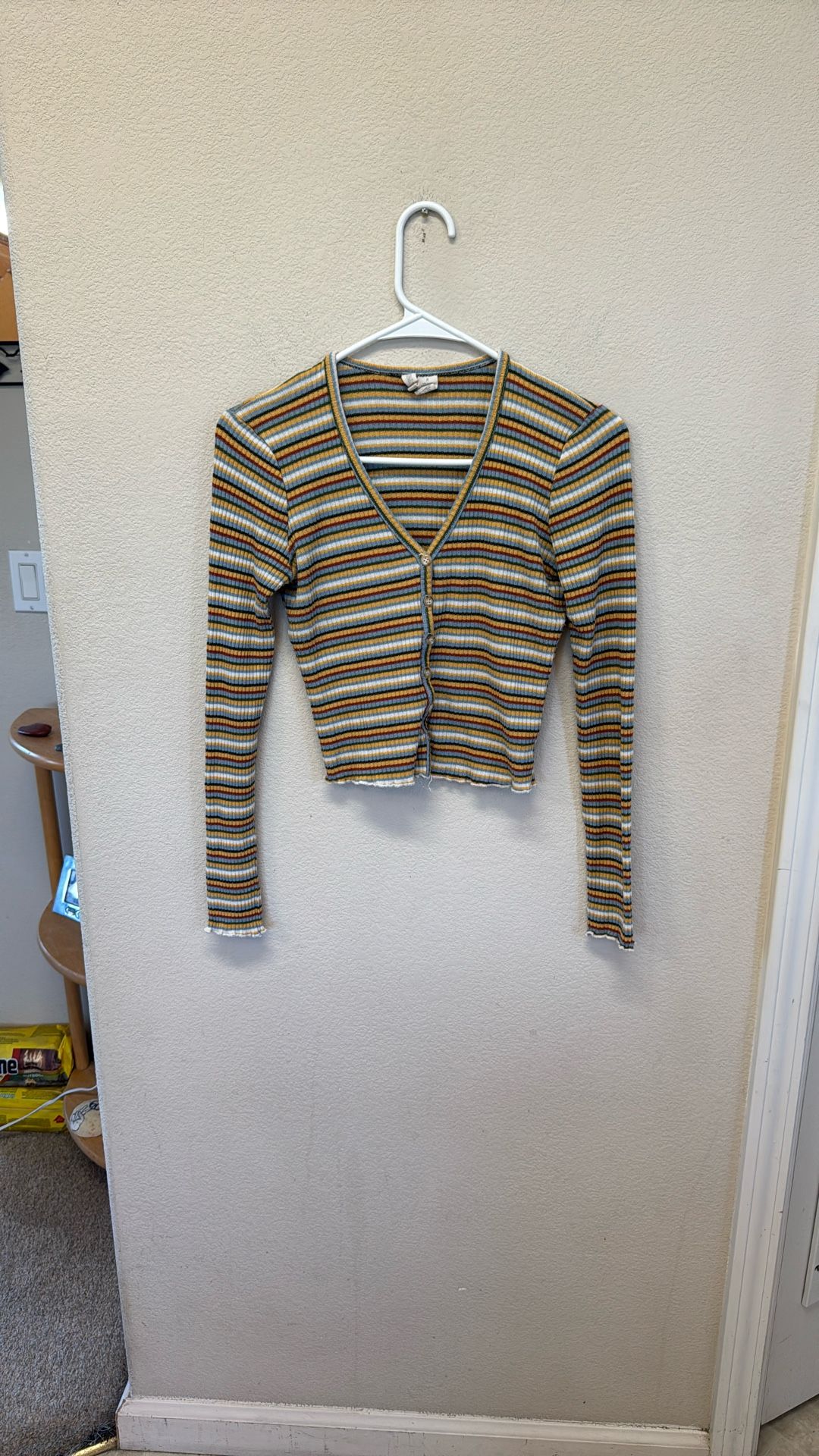Sky And Sparrow Women’s Medium M Long Sleeve Striped Shirt Top