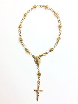 Modren rosary bracelet 14K REAL YELLOW GOLD.