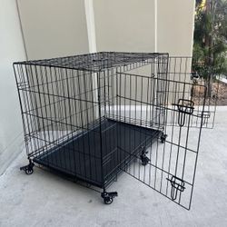 New Pet Cage 36” Dog Crate With Removable Wheels