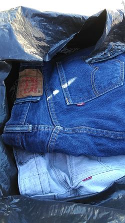 Bag of jeans and jackets