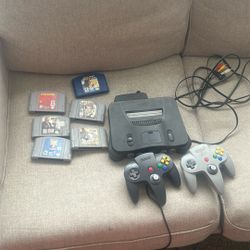 N64 with the games and controllers