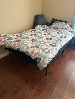 Full size Foam Bed w/ Frame - Barely used