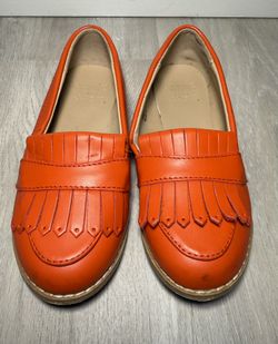 Janie & Jack Orange Slip On Loafer Fringe Toddler Size 9